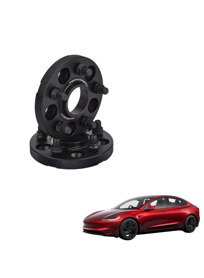 MOTOR FIT 20mm Hubcentric Wheel Spacers for Tesla 2018+ (Set of 2) | 5x114.3 Forged 6061-T6 Aluminum Spacer Kit | M14x1.5 Studs | Hard Anodized Performance Wheel Spacer for Tesla Model 3 & Model Y - Image 1