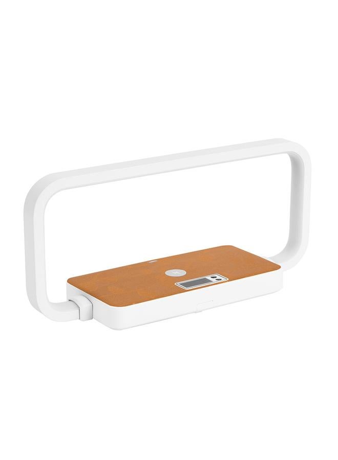 Bluejw New 10W Mobile Phone Wireless Charging Fabric Eye Protection Clock Bedroom Bedside Touch Table Lamp - Image 1