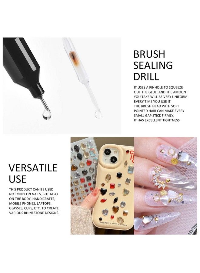 Ownest 2 Pcs Nail Rhinestone Glue Nail Glue Pen Resin Polishing Agentadhesive Resin Crystal Polish Decor Adhesive Decoration Gem Crystal Diamond Jewelry Need Lights 10Ml - Image 5
