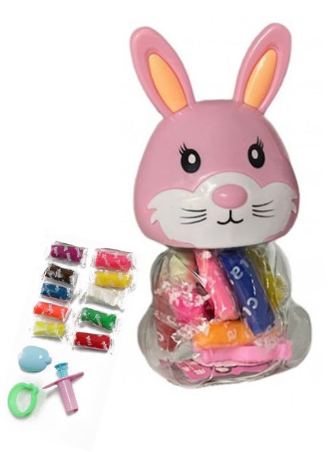 Multi-colored rabbit-shaped clay for children