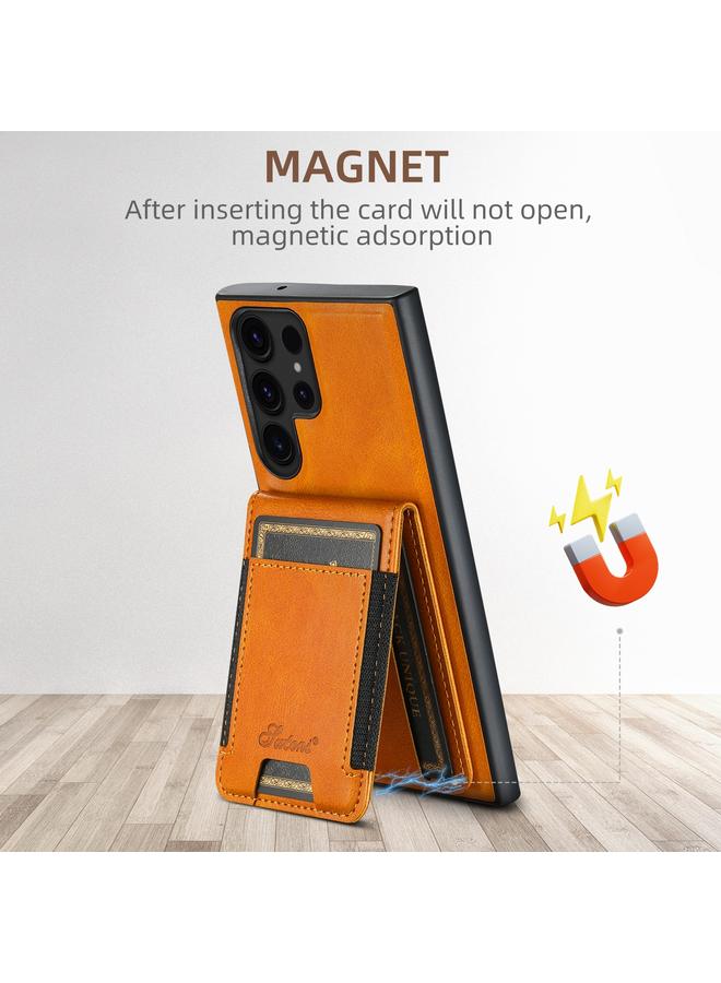 Suteni Case For Samsung Galaxy S24 5G H17 Oil Eax Leather MagSafe Detachable Wallet Phone Case - Image 4