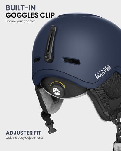 OutdoorMaster Diamond II MIPS Ski Helmet with Ski Goggles PRO Set - Adjustable Fit Snowboard Helmet and Snow Goggles Set - Snow Sport Helmet for Men, Women & Youth - Dark Blue, S - Image 3