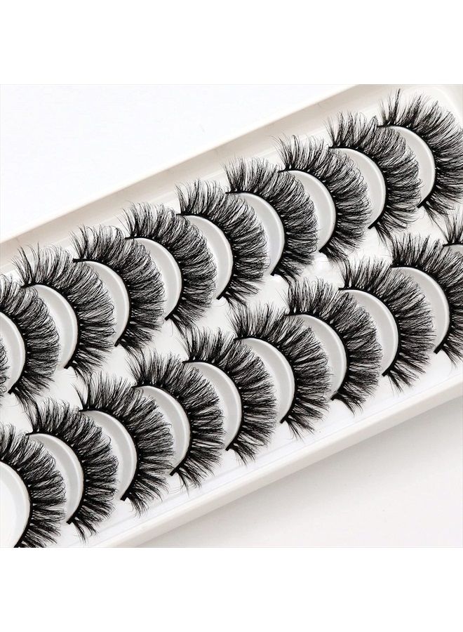 Veleasha Lashes Natural Look Faux Mink Eyelashes 10 Pairs Pack Individual Lashes Handmade Light Volume Eyelash Extensions Look False Lashes (6D17) - Image 4