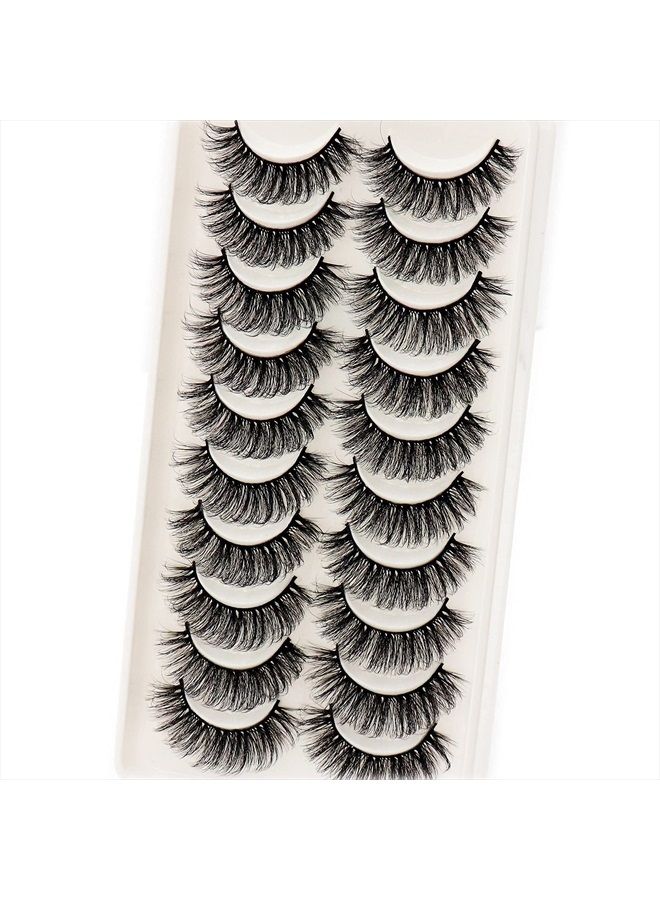 Veleasha Lashes Natural Look Faux Mink Eyelashes 10 Pairs Pack Individual Lashes Handmade Light Volume Eyelash Extensions Look False Lashes (6D17) - Image 2