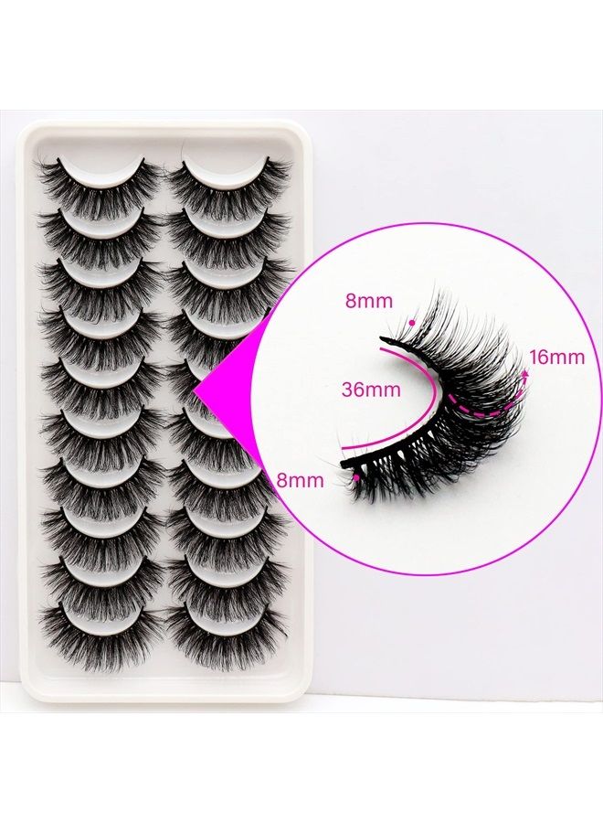 Veleasha Lashes Natural Look Faux Mink Eyelashes 10 Pairs Pack Individual Lashes Handmade Light Volume Eyelash Extensions Look False Lashes (6D17) - Image 5