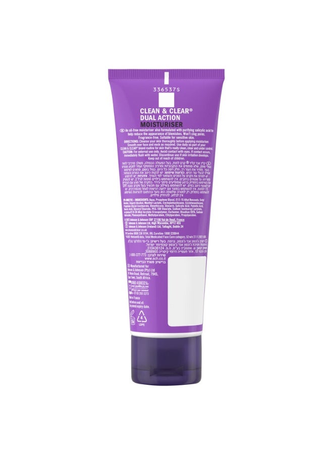 Clean & Clear Dual Action Moisturiser 100ml - Image 2