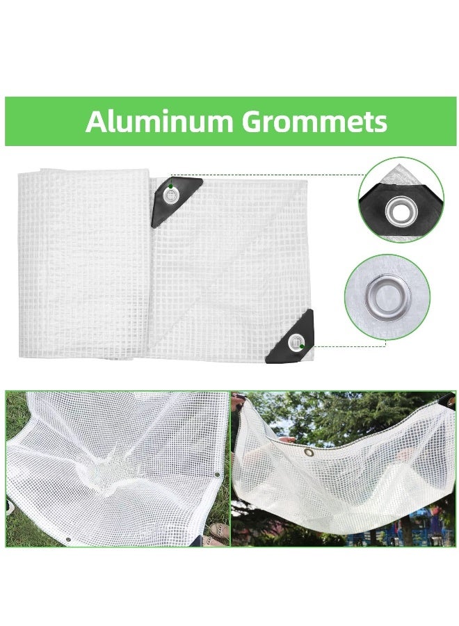 Glass Clear Tarpaulin Heavy Duty Tarp with Reinforced Eyelets Thick PVC Waterproof Transparent Tarpaulin Premium Quality Cover for Outdoor Camping Sheet 