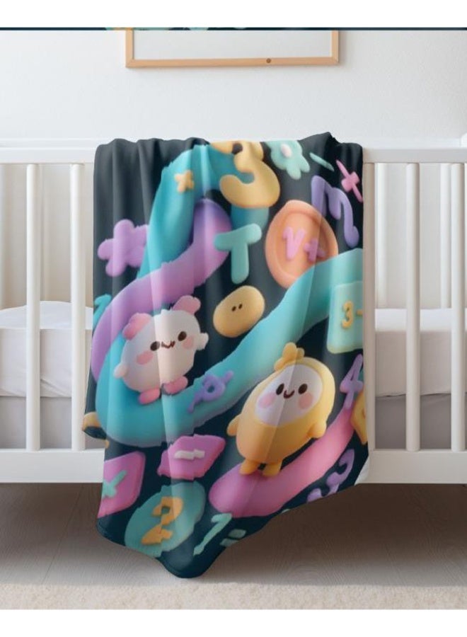 عام بطانية رقيقة من الفانيلا الكرتونية للأطفال والرضع (دافئة ومريحة، ومناسبة للنوم والألعاب) 70 سم * 100 سم - Image 4