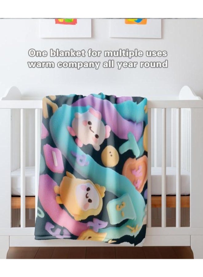 عام بطانية رقيقة من الفانيلا الكرتونية للأطفال والرضع (دافئة ومريحة، ومناسبة للنوم والألعاب) 70 سم * 100 سم - Image 5