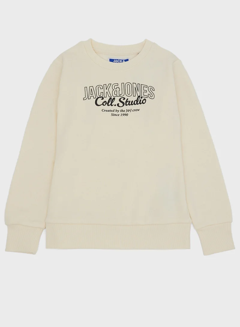 جاك وجونز جونيور Kids Jjmakoto Crew Neck Sweatshirt