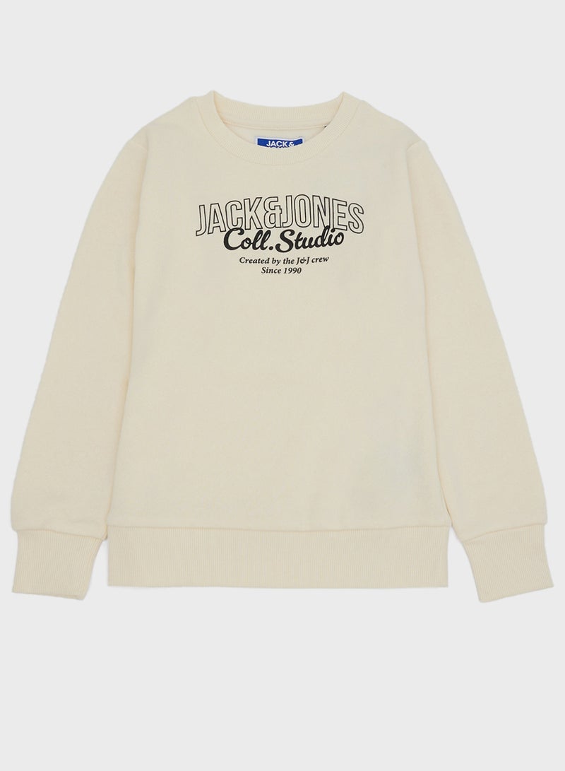 Jack & Jones Junior Kids Jjmakoto Crew Neck Sweatshirt - Image 1