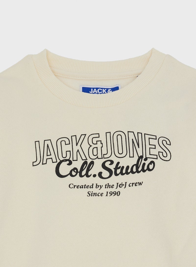 Jack & Jones Junior Kids Jjmakoto Crew Neck Sweatshirt - Image 3