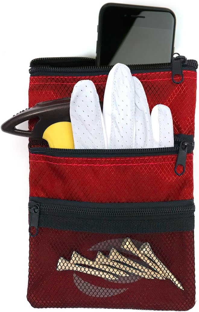 Orlimar Detachable Golf Accessory Pouch, 3 Zippered Pockets for Valuables and Golf Accessories, Clips to Your Golf Bag for Extra Storage and Easy Access. - Image 1