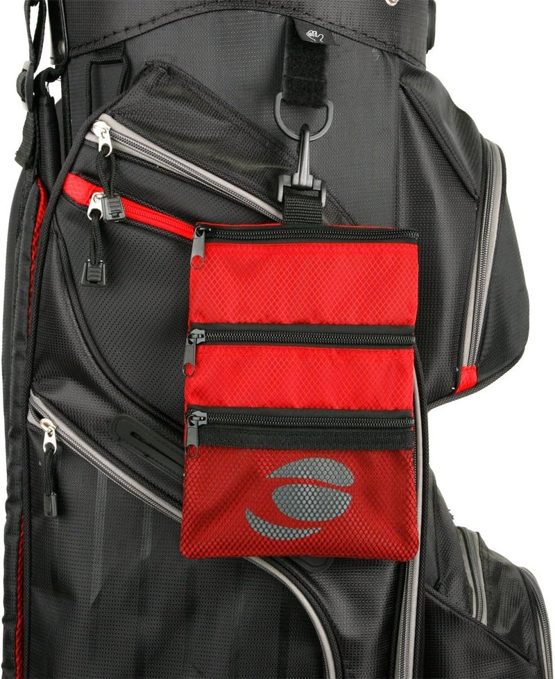 Orlimar Detachable Golf Accessory Pouch, 3 Zippered Pockets for Valuables and Golf Accessories, Clips to Your Golf Bag for Extra Storage and Easy Access. - Image 2