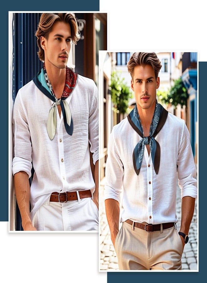 جيرينلي وشاح رقبة رجالي من جيرينلي بتصميم عصري، وشاح ساتان فاخر قطعتان، وشاح أسكوت عتيق - Image 3