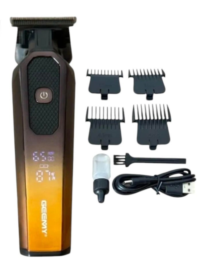 Geemy Professional Hair Clippers Beard Trimmer for Men T-Blade Outliner Barber Grade Electric Clippers All-in-One Grooming Solution Cordless - Image 1