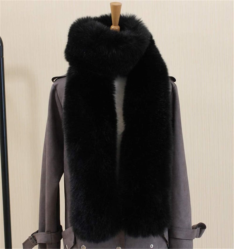 LDFWAY Long Men Women Faux Fur Collar Winter Warm Wrap Stole Scarf Shawl Shrug - Image 1