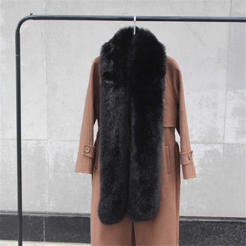 LDFWAY Long Men Women Faux Fur Collar Winter Warm Wrap Stole Scarf Shawl Shrug - Image 5