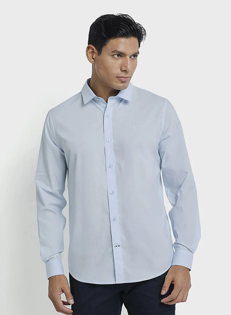 بين شيرمان قميص قطني بأكمام طويلة وجيب رقعة