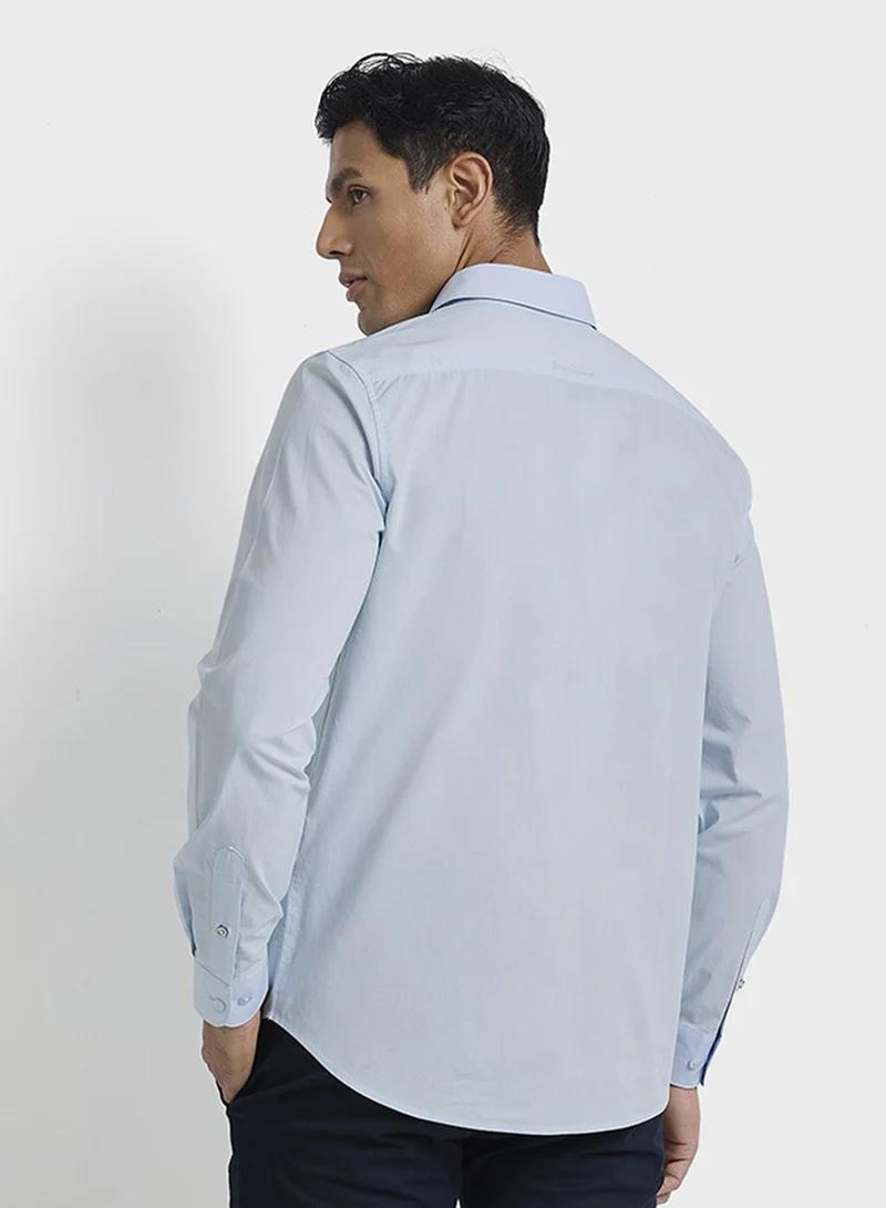 بين شيرمان قميص قطني بأكمام طويلة وجيب رقعة