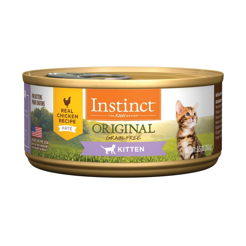 Instinct Original Kitten Wet Cat Food, Pate, Grain-Free - Real Chicken, 5.5 oz. Cans (Pack of 12) - Image 1