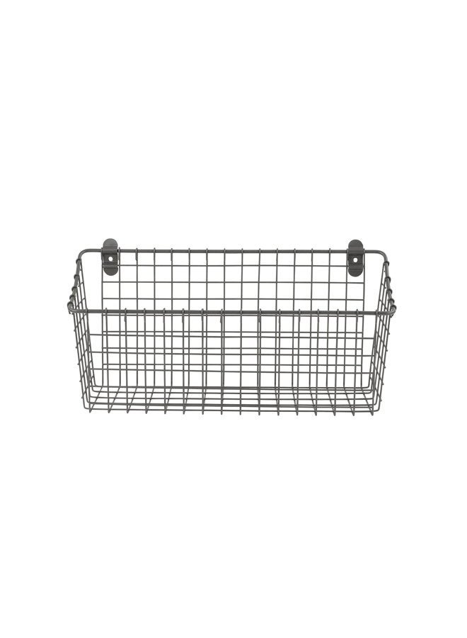 Spectrum Diversified Vintage Wall Mount Storage Basket, X-Large (Pack of 1), Industrial Gray - Image 4