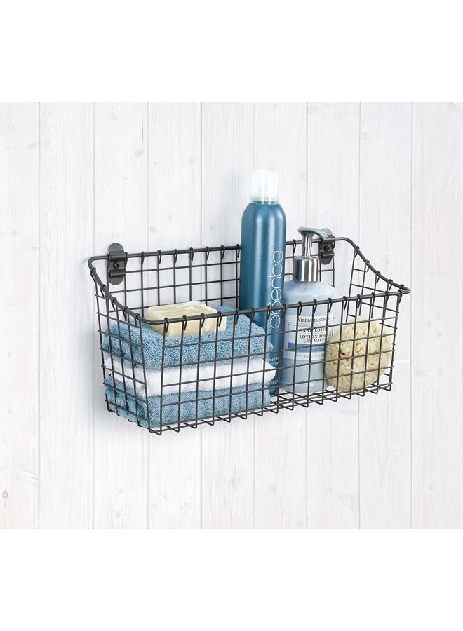 Spectrum Diversified Vintage Wall Mount Storage Basket, X-Large (Pack of 1), Industrial Gray - Image 3
