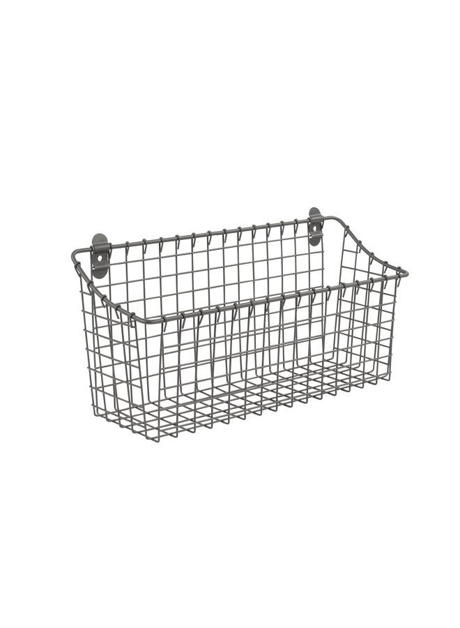 Spectrum Diversified Vintage Wall Mount Storage Basket, X-Large (Pack of 1), Industrial Gray - Image 1