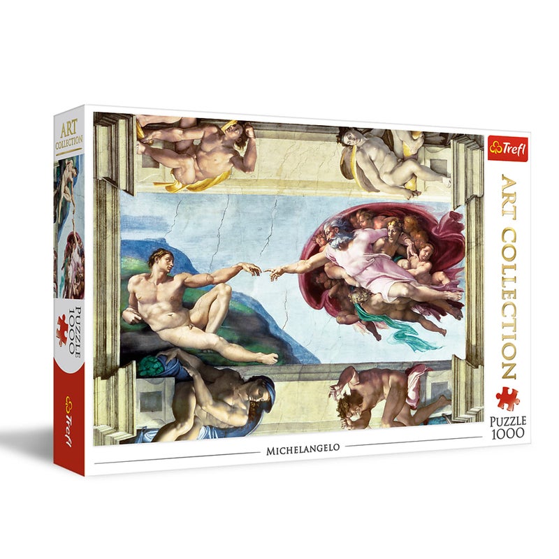 Trefl The Creation of Adam 1000 Piece Jigsaw Puzzle Red 27x19 Print Art DIY Puzzle Creative Fun Classic Jigsaw for Adults and Children from 14 Years Old - Image 2