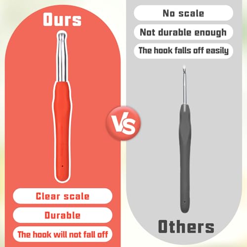 SHWAKK Crochet Hook, 9.0 mm Ergonomic Crochet Hook, Crochet Needles for Arthritic Hands, Knitting Needles with Soft Handle Beginners and Experienced Hobbyists (9.0 mm) - Image 5