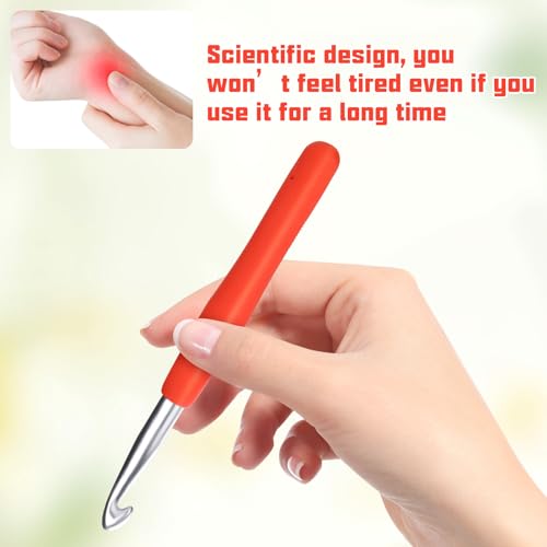 SHWAKK Crochet Hook, 9.0 mm Ergonomic Crochet Hook, Crochet Needles for Arthritic Hands, Knitting Needles with Soft Handle Beginners and Experienced Hobbyists (9.0 mm) - Image 4