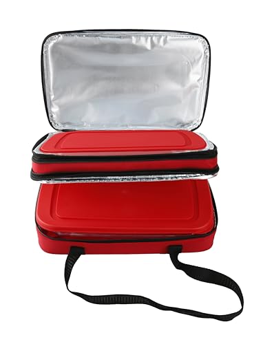 Le Regalo 5 Piece Take and Bake Set 2 Glass Casseroles 2 Lids 1 Insulated Carry Bag Microwave Oven and Freezer Safe Overall Size 1375 x 875 x 5 - Image 1