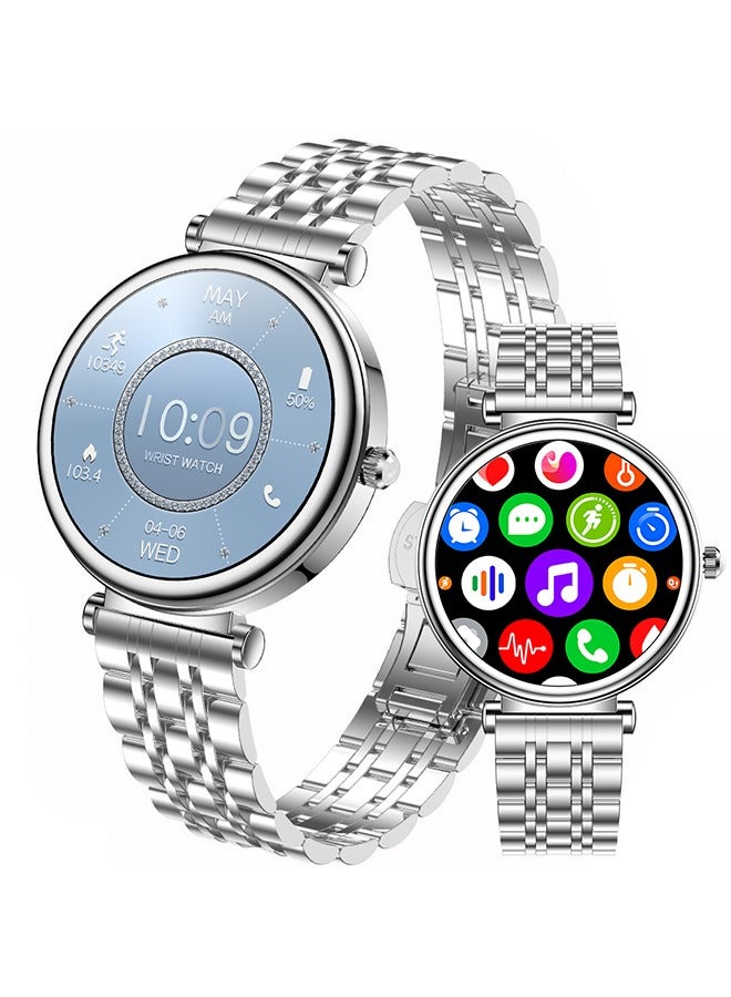 RollsTimi  Smart Watches for Women with Diamonds, 1.27”HD Screen Bluetooth Smartwatch for Android iOS Phones, Waterproof Fitness Activity Trackers with Heart Rate/SpO2/BP/Sleep Monitor  - Image 1