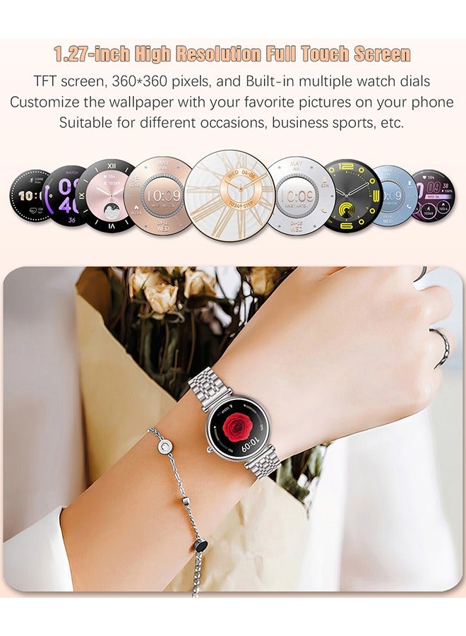 RollsTimi  Smart Watches for Women with Diamonds, 1.27”HD Screen Bluetooth Smartwatch for Android iOS Phones, Waterproof Fitness Activity Trackers with Heart Rate/SpO2/BP/Sleep Monitor  - Image 3