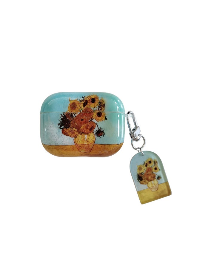 Generic - Suitable For AirPods 4 Earphone Set Creative Cartoon Shell For Apple1/2/pro2 Wireless Bluetooth Protective Cover Pendant-Color:Silicone Soft Shell + Pendant-vase Sunflower-Model:Airpods 4 (protective Case) - Image 1