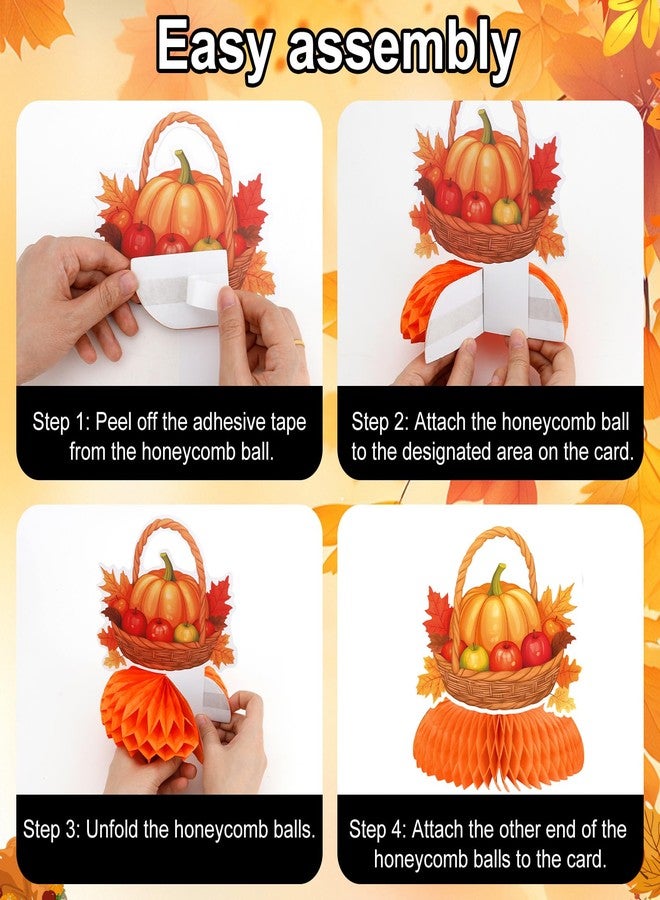 QPIXVB Thanksgiving Centerpieces for Tables,Thanksgiving Table Decor,Turkey Decorations,Fall Centerpieces for Tables,Thanks Giving Decorations for Party,Paper Turkey Honeycomb Decor Table Scape - Image 5