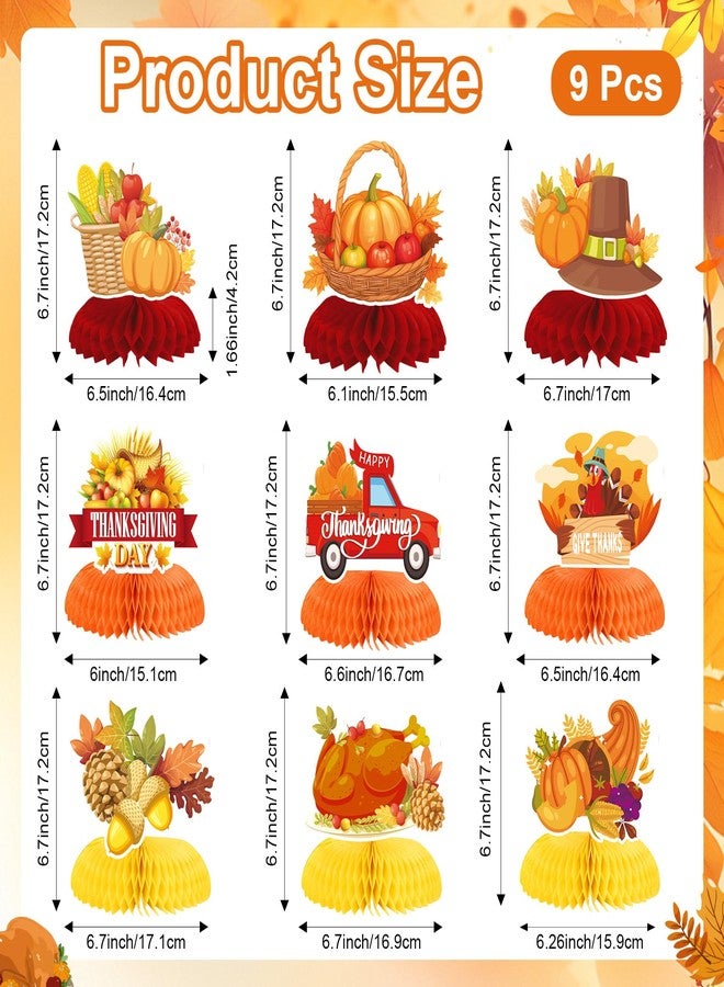 QPIXVB Thanksgiving Centerpieces for Tables,Thanksgiving Table Decor,Turkey Decorations,Fall Centerpieces for Tables,Thanks Giving Decorations for Party,Paper Turkey Honeycomb Decor Table Scape - Image 2
