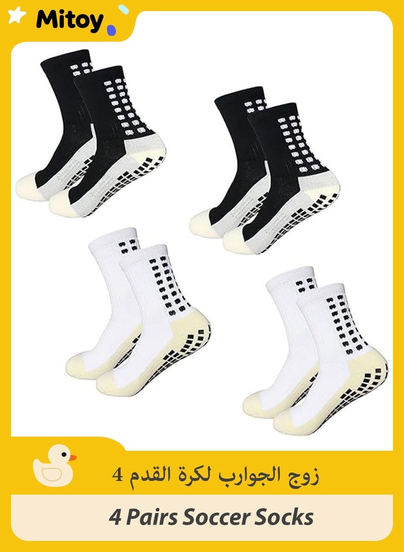 Mitoy 4 Pair Grip Soccer Socks for Football Basketball Sports - Image 1