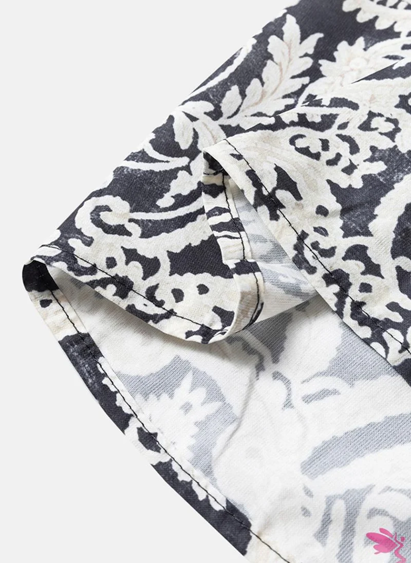 YUNIQEE Black Printed Casual Trousers