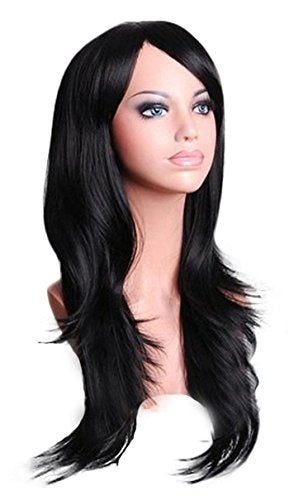 ANESHE Wigs 28" Long Wavy Hair Heat Resistant Cosplay Wig for Women (Black) - Image 2