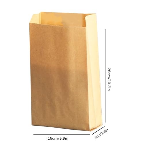 Amsthow Paper Sandwich Bags 6 x 9.5 x 1.6-inch Parchment Wax Brown Paper Sandwich Lunch Kraft Glassine Bakery Snack Cookies Treats Greaseproof Bags 50 Pack - Image 2