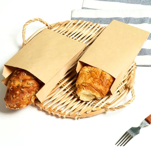 Amsthow Paper Sandwich Bags 6 x 9.5 x 1.6-inch Parchment Wax Brown Paper Sandwich Lunch Kraft Glassine Bakery Snack Cookies Treats Greaseproof Bags 50 Pack - Image 4