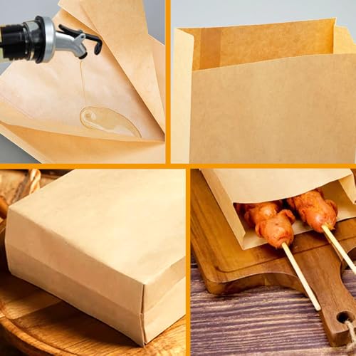 Amsthow Paper Sandwich Bags 6 x 9.5 x 1.6-inch Parchment Wax Brown Paper Sandwich Lunch Kraft Glassine Bakery Snack Cookies Treats Greaseproof Bags 50 Pack - Image 3
