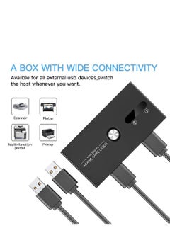 KASTWAVE KVM Switcher 4 Port USB Peripheral Switcher Box Hub for Mouse Keyboard Scanner Printer Laptop with one-Button Switch and 2 PCS USB 3.0 Cable  - Image 4