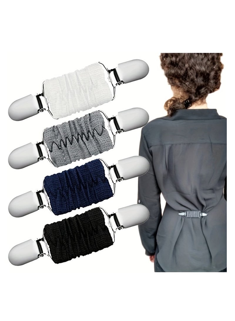 AROAQ Dress Clips, Elastic Clothes Clip Brooch Pins, Multipurpose Dress Shirt Brooch Clip, Portable Grey Dress Clips Back Cinch For Women - Image 2