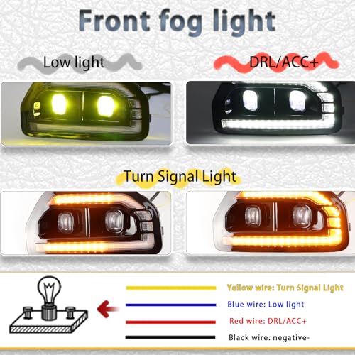 PGTOPONE Switchback White/Amber LED Front Bumper Light Daytime Running Lamp Amber Sequential Turn Signal Light Compatible with Ford Ranger 2023 2024 2025 Lariat XL XLT Replacement OEM Fog light - Image 2