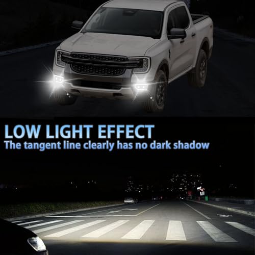 PGTOPONE Switchback White/Amber LED Front Bumper Light Daytime Running Lamp Amber Sequential Turn Signal Light Compatible with Ford Ranger 2023 2024 2025 Lariat XL XLT Replacement OEM Fog light - Image 4