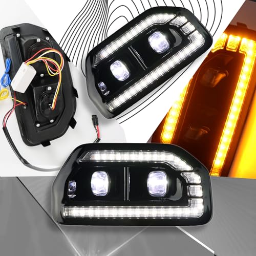 PGTOPONE Switchback White/Amber LED Front Bumper Light Daytime Running Lamp Amber Sequential Turn Signal Light Compatible with Ford Ranger 2023 2024 2025 Lariat XL XLT Replacement OEM Fog light - Image 5