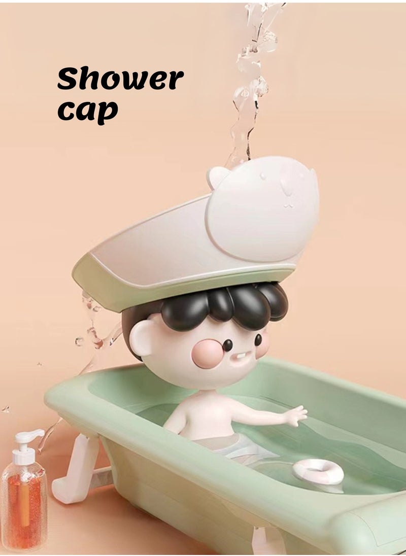 Moms Magic Baby Bath Shower Cap – Cute Bear Shape, Adjustable Fit, Soft TPE Material, Keeps Water Away from Eyes  - Image 2