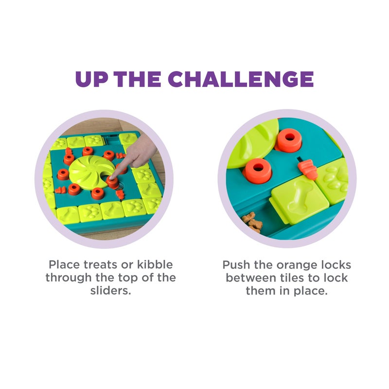 Outward Hound by Nina Ottosson Multipuzzle Level 4 Expert Dog Treat Puzzle for Enrichment, Blue - Image 4